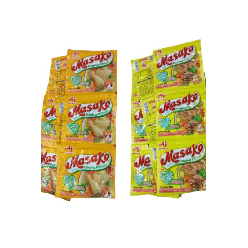 

Masako Bumbu Kaldu daging pilihan Harga 6 lusin 72 Sachet @8,5g