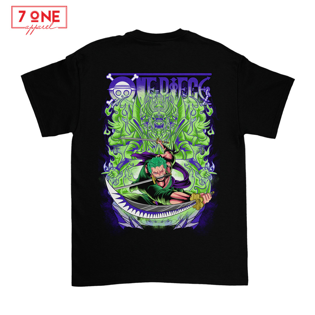 SVNONE Kaos Zoro Ashura Baju Kaos T Shirt Distro Anime One Piece Luffy Gear 5 Roronoa Zoro Ace Drago
