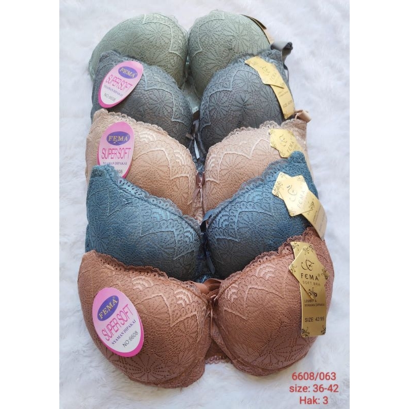 BRA/BH Broklat kawat Hak 3 Size 36-42 Fema