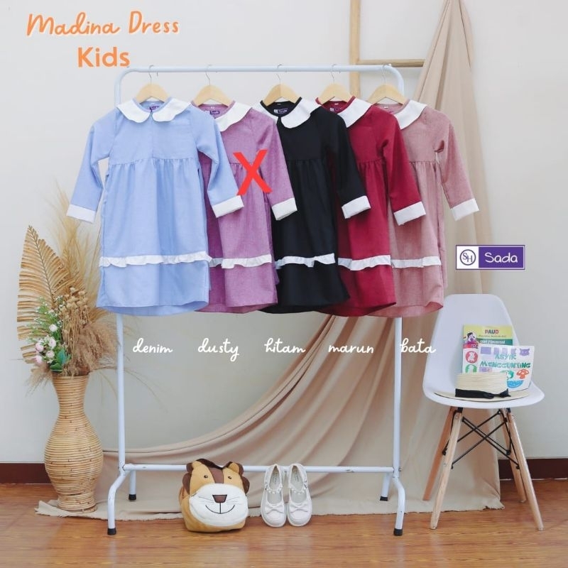 Dress anak catton madina original sada hijab / Dress madina unyu sada hijab / dress banat katun madi