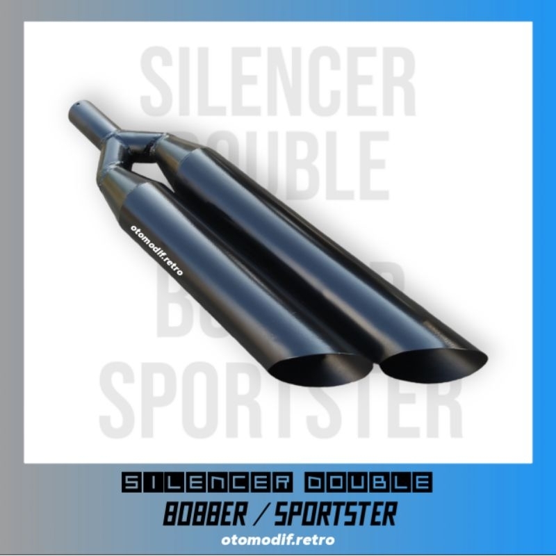 Silencer Knalpot Custom Bambu Runcing Double Bobber Inlet 38mm