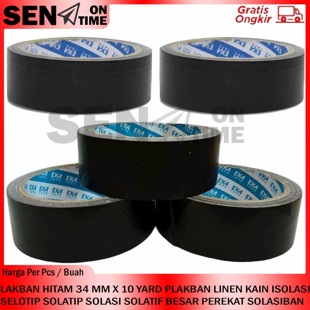 

LAKBAN HITAM 34 MM X 10 YARD PLAKBAN LINEN KAIN ISOLASI SELOTIP SOLATIP SOLASI SOLATIF BESAR EKATAPE EKA TAPE DAYA LENGKET KUAT CLEAR SOLASIBAN SELASIBAN BAN PEREKAT PACKING PAKING PEKING COKLAT JILID ROL ROLL GULUNG LEM LIM SOLTIP COKELAT BENING BAN