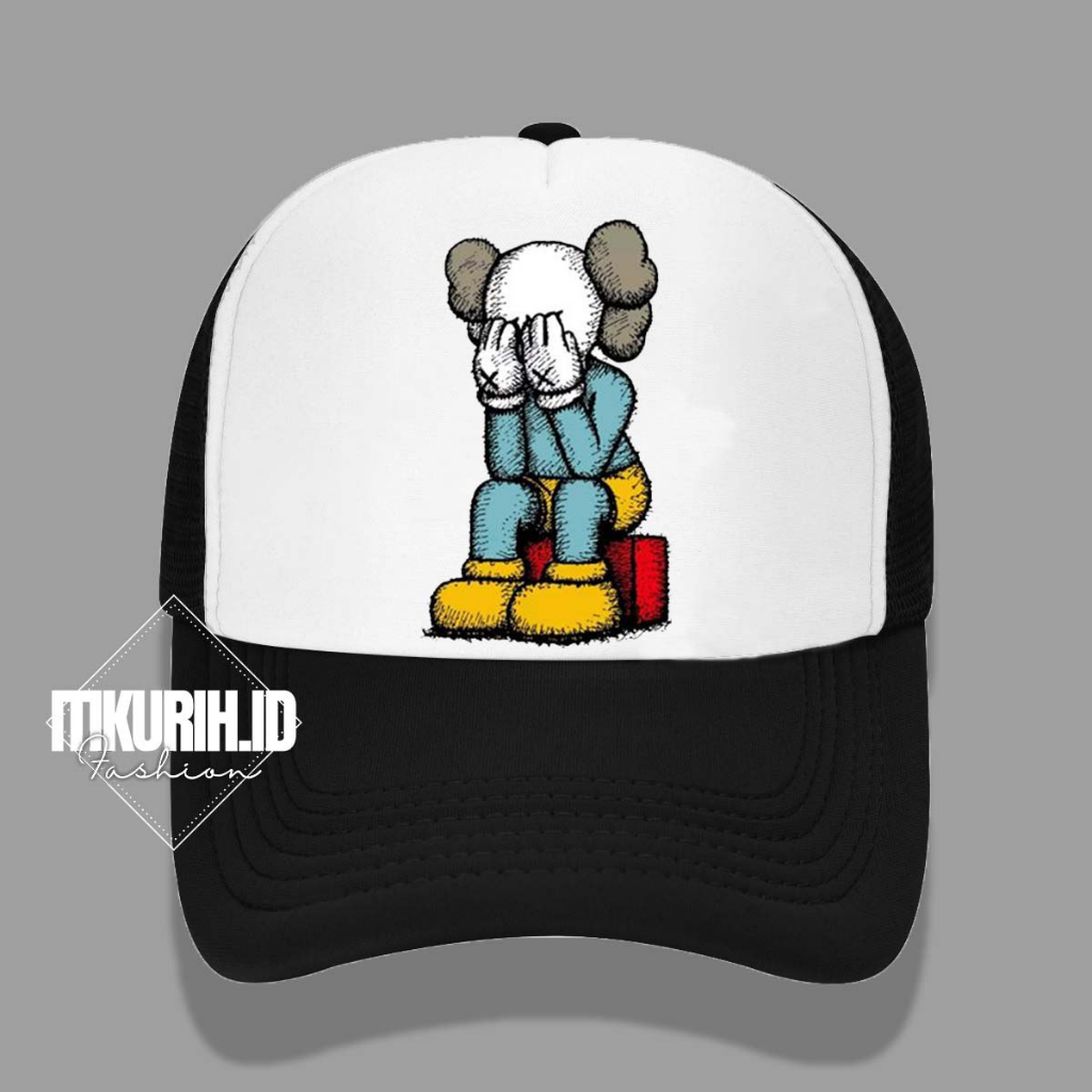 Topi Jaring Topi Jala Trucker Distro Sablon KAWS Kualitas Premium Topi Snapback