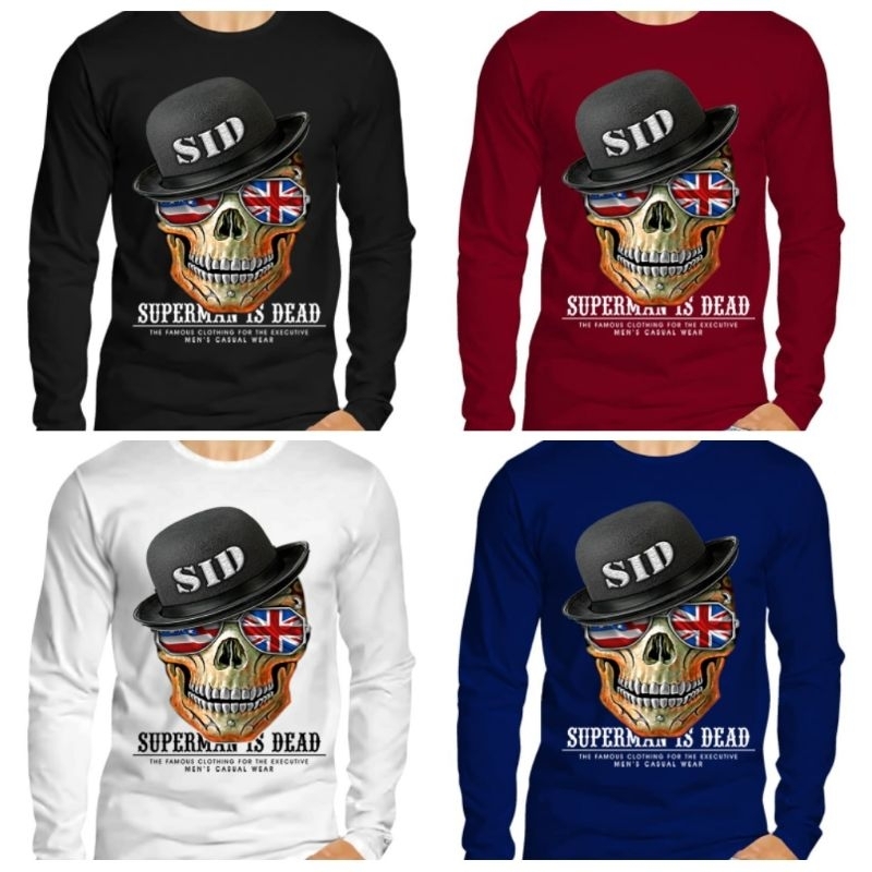 KAOS DISTRO KAOS ATASAN T-SHIRT LENGAN PANJANG UKURAN JUMBO MOTIF DIGITAL PRINTING GAMBAR SUPERMAN S
