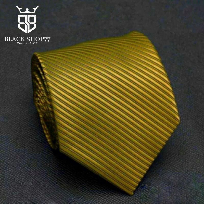 Dasi Pria Dasi Panjang Dasi Motif Salur Gold/Emas 3 Inchi 8 Cm