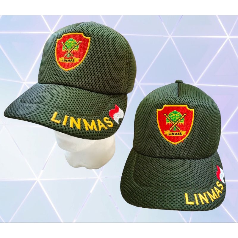 Topi jaring linmas hijau - topi dinas linmas warna hijau