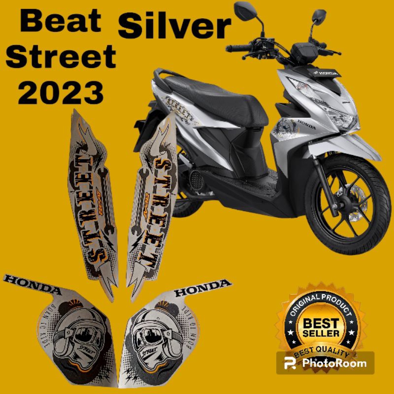 striping honda beat street 2023 silver, lis body motor beat street 2023 silver