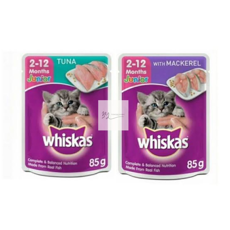 Whiskas pouch junior makanan kucing basah