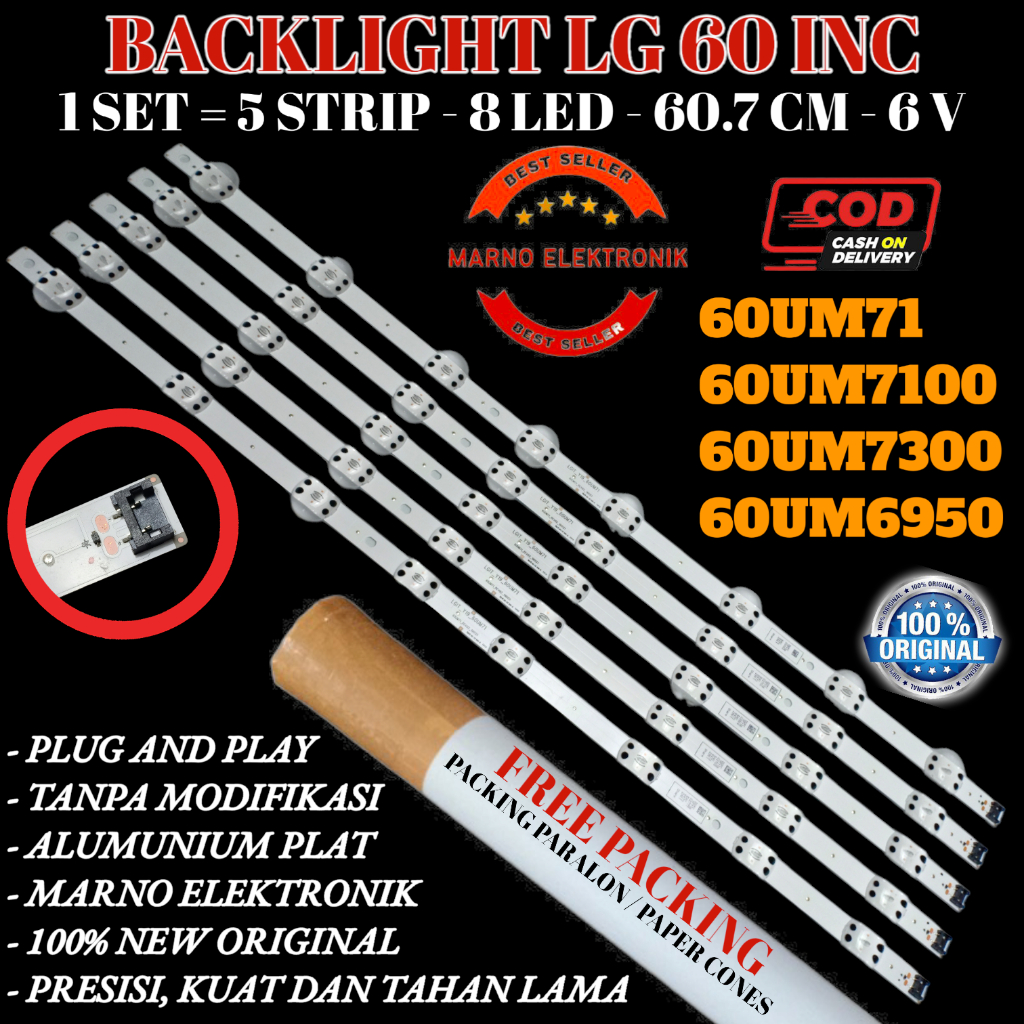 BACKLIGHT LG 60 INC 60UM71 60UM7100 60UM7300 60UM6950 LAMPU BL 8K 6V