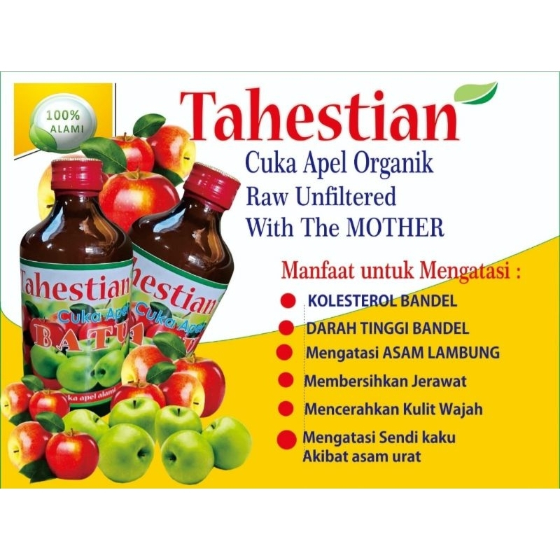 

BAYAR DI TEMPAT TAHESTIAN Cuka Apel 330 ml Cuka Apel Alami With The Mother