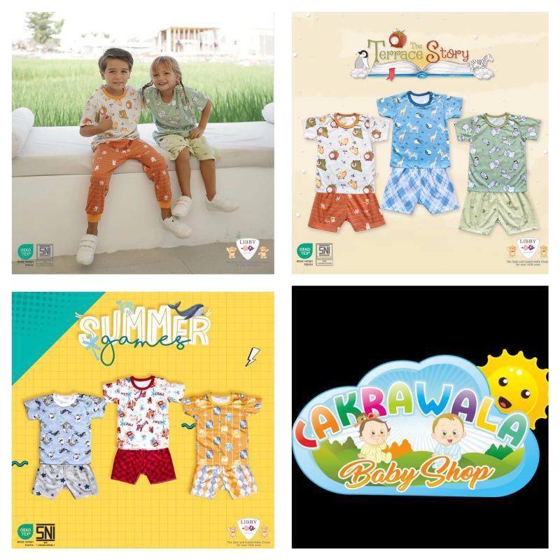 LIBBY BABY SETELAN PENDEK OBLONG MOTIF THE TERRACE STORY SUMMER GAME