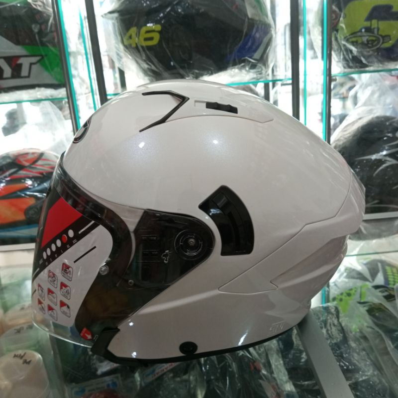 HELM KYT NFJ white solid metalic HELM HALF FACE KYT