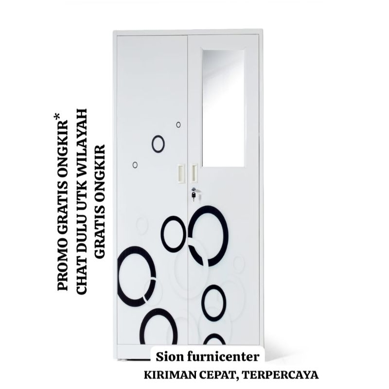 lemari pakaian besi anti rayap anti banjir anti lembab / lemari baju besi 2 pintu / lemari plat besi