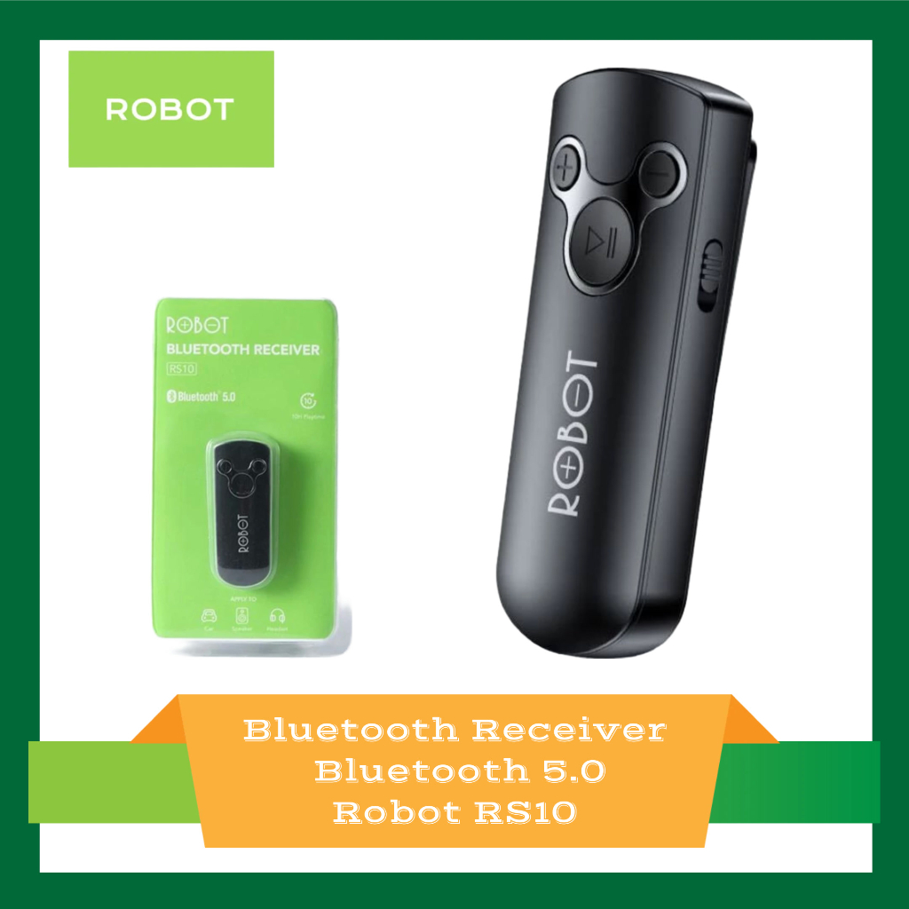 Bluetooth Receiver Robot RS10 Bluetooth 5.0 - Black