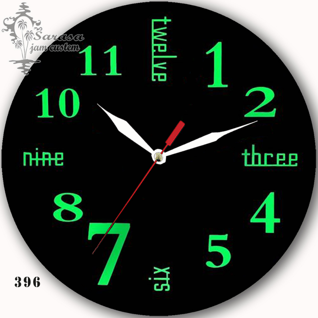 JAM DINDING CUSTOM 396 VINTAGE ANGKA ABJAD