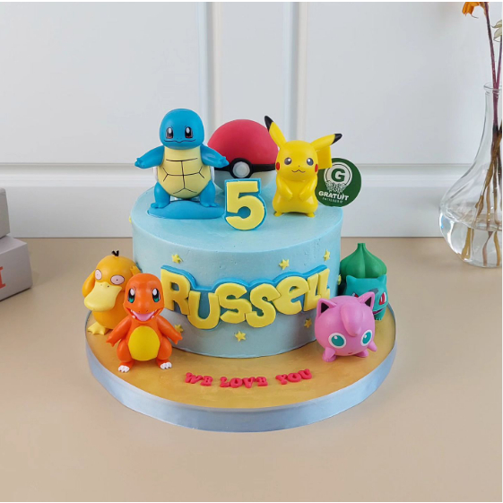 

CAKE TEMA POKEMON ( MAINAN ) UK 15CM / KUE ULANG TAHUN CUSTOME