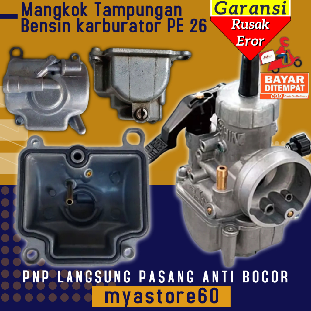 (ORIGINAL) Mangkok Mangkuk Tampungan Bensin Body Bawah Penampung Bengsin Karbu Karburator PE 26 NSR 