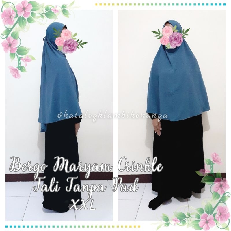 KK Bergo Maryam Crinkle Airflow Tali Tanpa Pad Size XXL