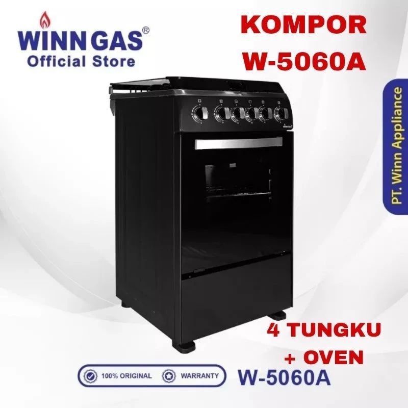 KOMPOR GAS FREE STANDING 4 TUNGKU + OVEN WINN GAS W  _  5060A