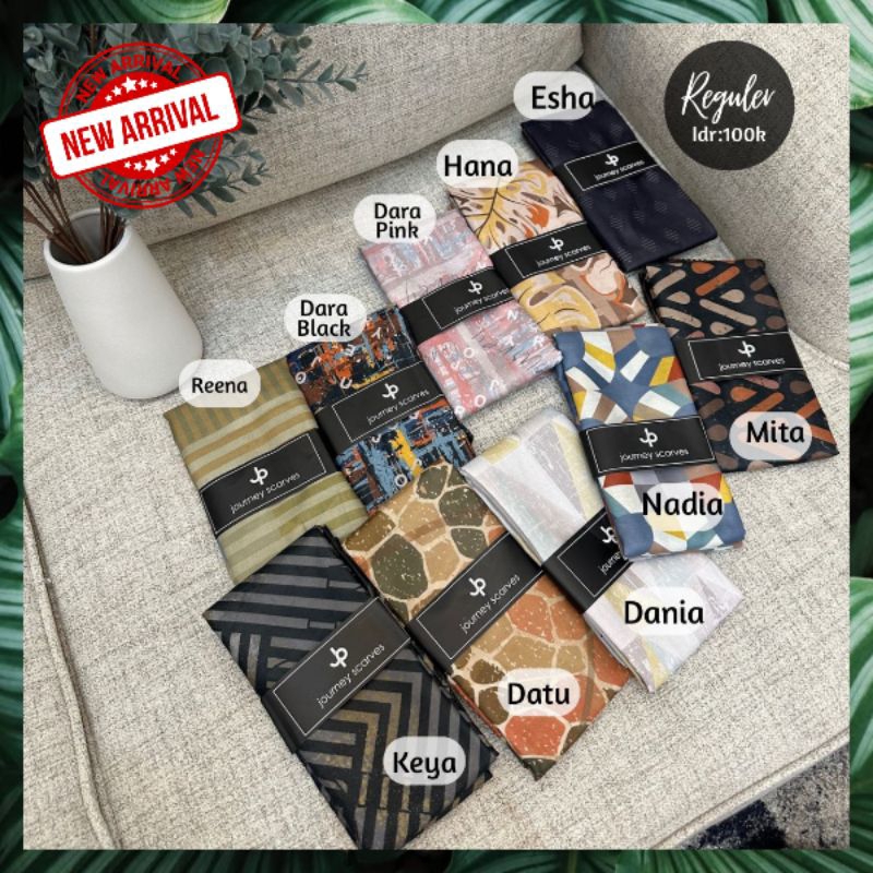 JILBAB JOURNEY SCARVES REGULER SEGIEMPAT  SERIES MURAH & BERKUALITAS JILBAB VOAL ULTRAFINE SHINY JP 