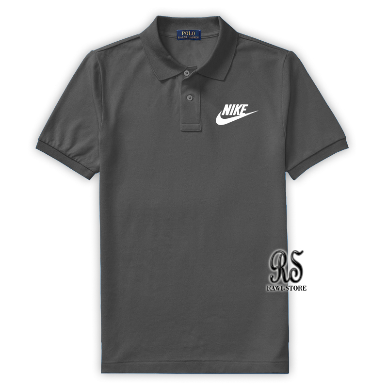 Kaos Polo-Shirt Kaos Kerah Kaos Pria Kaos Wanita Kaos Logo Nike Original Putih
