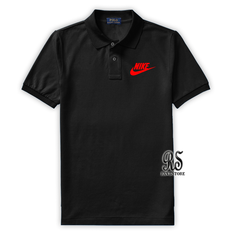 Kaos Polo-Shirt Kaos Kerah Kaos Pria Kaos Wanita Kaos Logo Nike Original Merah