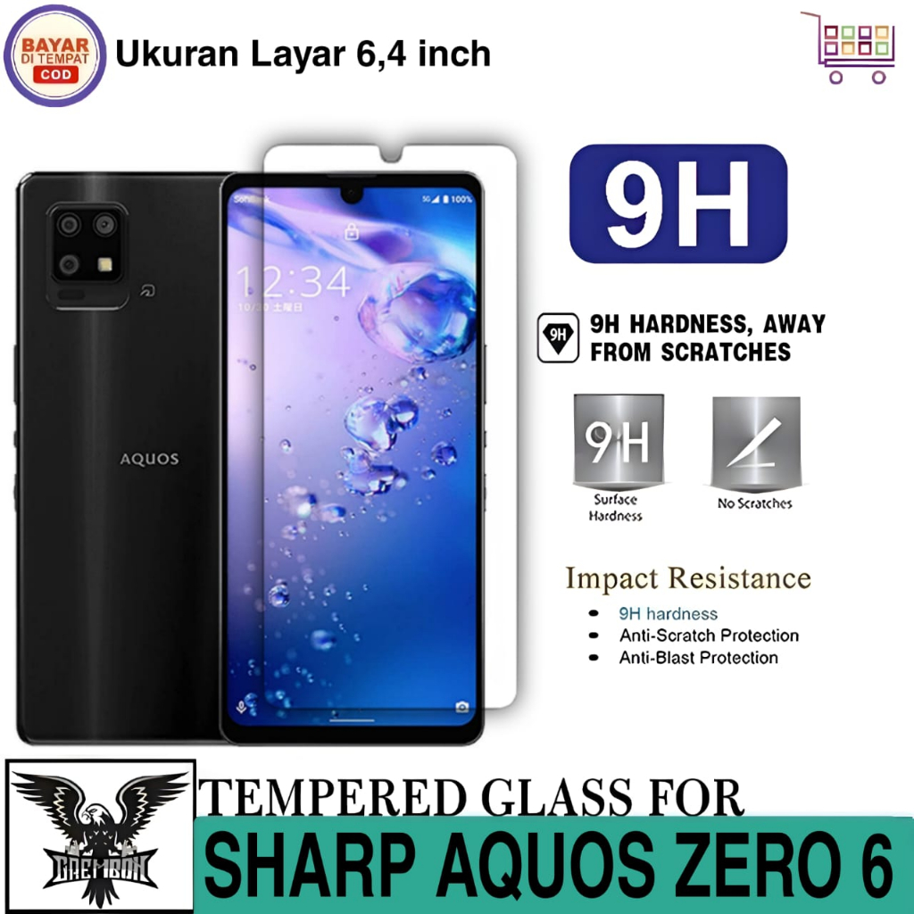 TEMPERED GLASS SHARP AQUOS ZERO 6 ANTI GORES KACA BENING CLEAR SCREEN GUARD