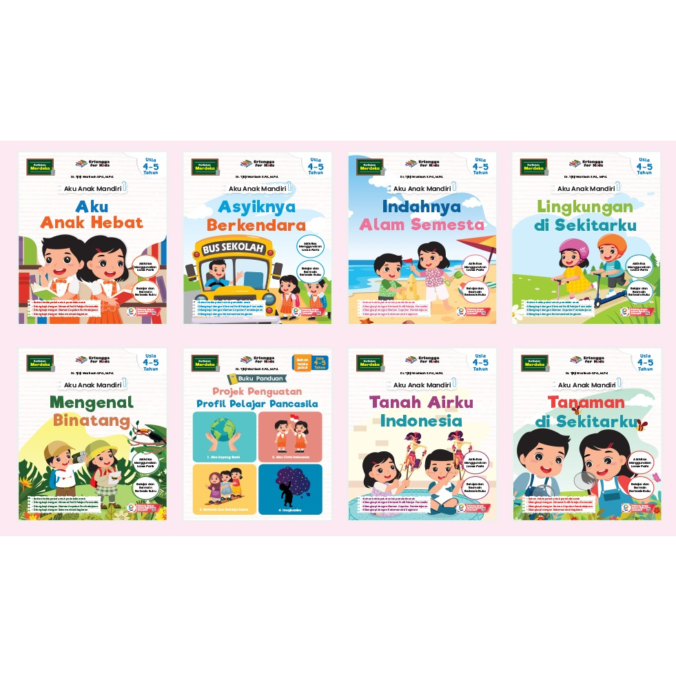 ERLANGGA-PAKET AKU ANAK MANDIRI TK A DAN B ISI 8 BUKU PER PAKET KURIKULUM MERDEKA