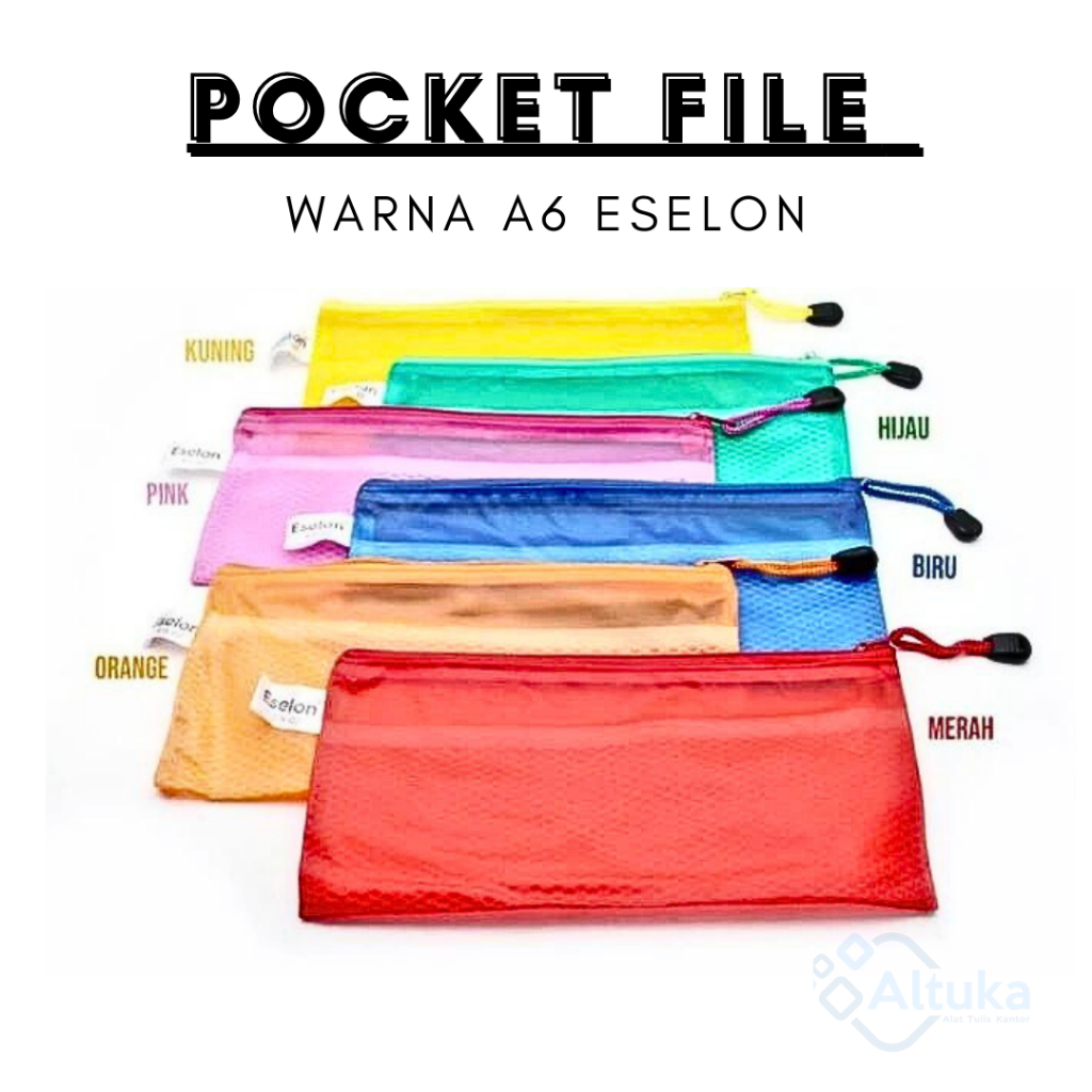 

Map Plastik Pocket File Zipper Ukuran A6 WARNA