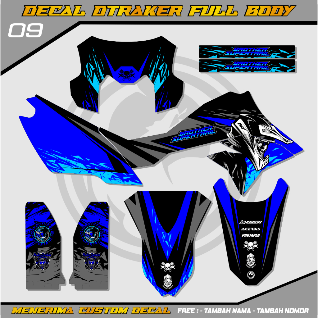 Stiker Decal Dtracker Dtx New Hologram 150 Full Body Biru