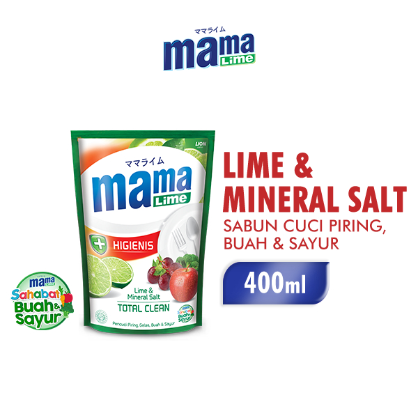 Mama Lime Sabun Cuci Piring Mineral Salt Pouch 400 ml