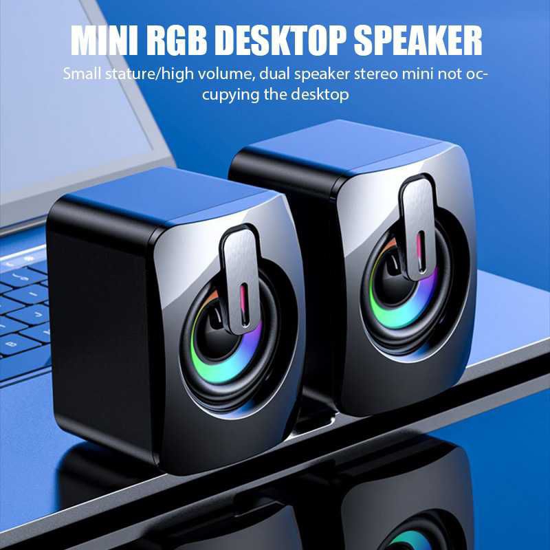 Speaker Desktop Subwoofer Jack USB RGB Light Speaker mini / Speaker komputer / Pc