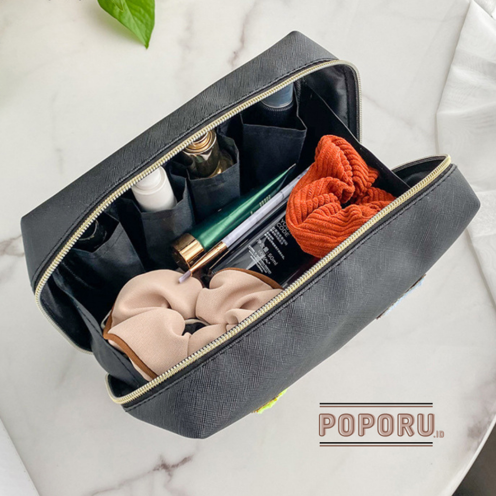 NEW POPORU ROZY pouch - tas travel serbaguna -  make up organizer - tempat kosmetik besar