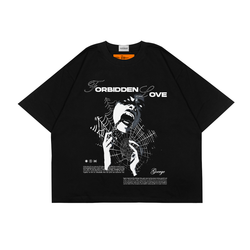 Kaos Black Boxy Oversize Tshirt 20s - FORBIDDEN LOVE - GRG - Uncle Goerge Revenge