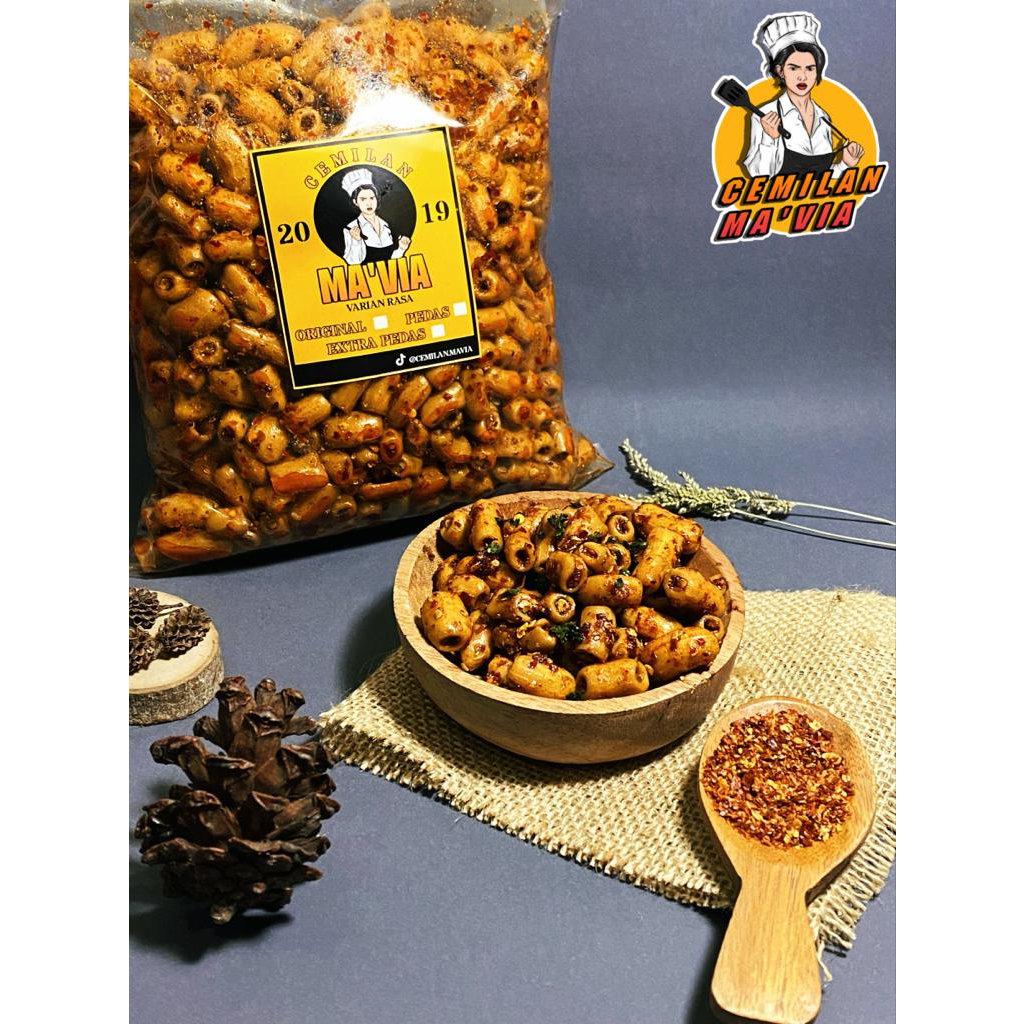 

MA'VIA Cemilan Makroni bantet Pedas Original 250gr