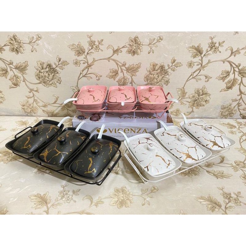Prasmanan Wadah Saji Keramik Marble Vicenza BM751