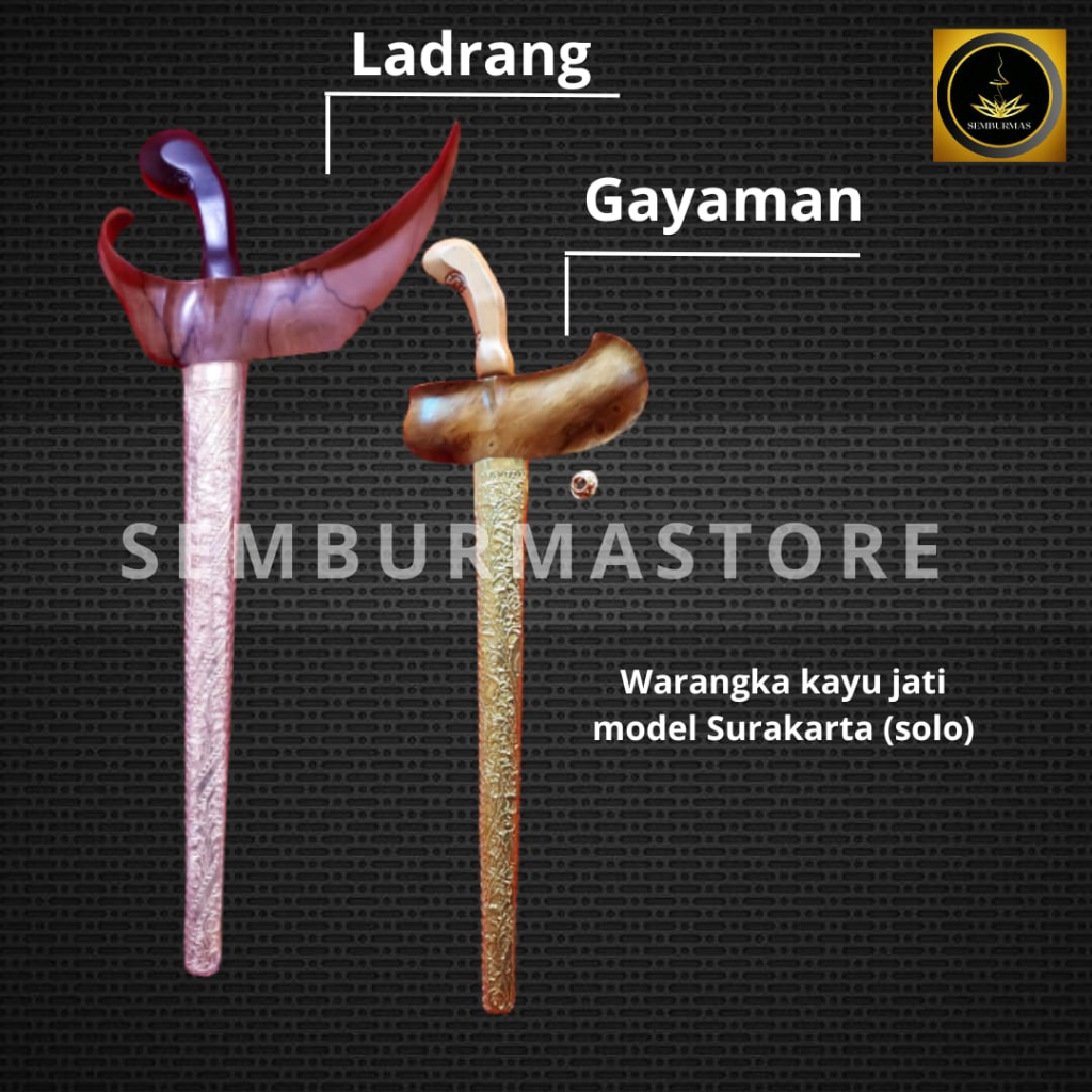 Warangka Keris Garap Halus- Ladrang Dan Gayaman Surakarta (solo) FullSet II kayu Sonokeling II Kayu 