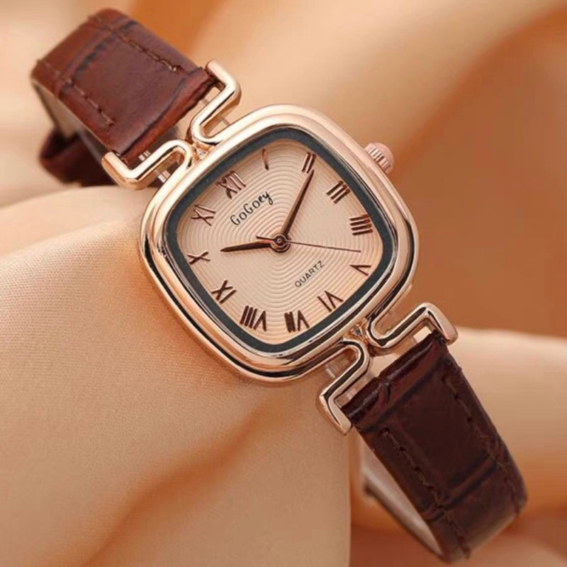 Jam Tangan GOGOEY ROMAWI Kulit Model Kotak