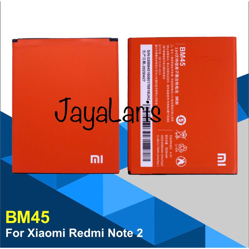 JAYALARIS BAT ME BM45 / Baterai BM45 / Baterai Xiaomi BM45 / Bat Xiaomi Redmi Note 2