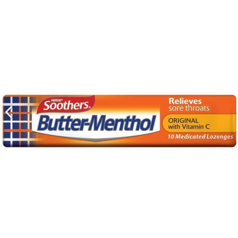 Nestle Soothers Butter-Menthol Original with Vitamin C  isi 10 Lozenges/Permen tengorokan