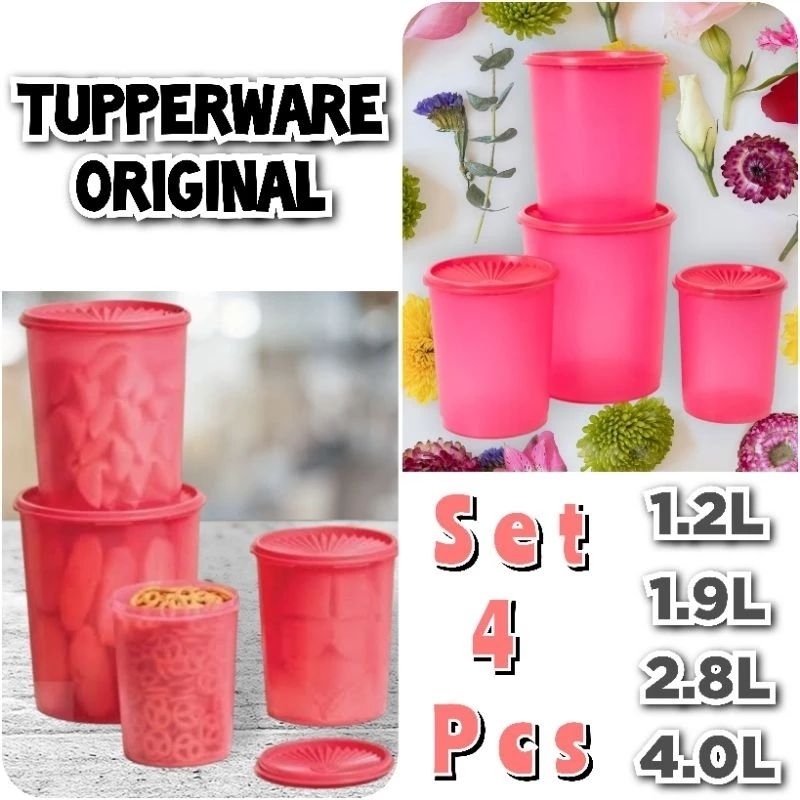 Tupperware Original Toples Canister Wadah Kerupuk Keripik Kacang Kue kering Snack Roti