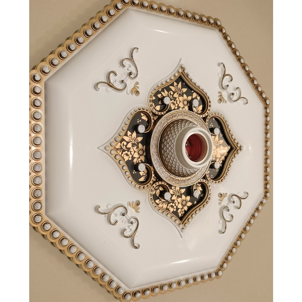 ORNAMEN LAMPU PLAFON PVC 30x30/ORNAMEN LAMPU PLAFON PVC// FITING HIAS PLAFON GYPSUM 30 CM