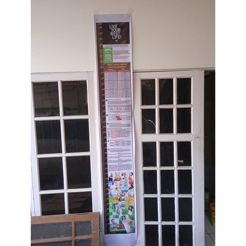 Meteran dinding tinggi badan herbalife