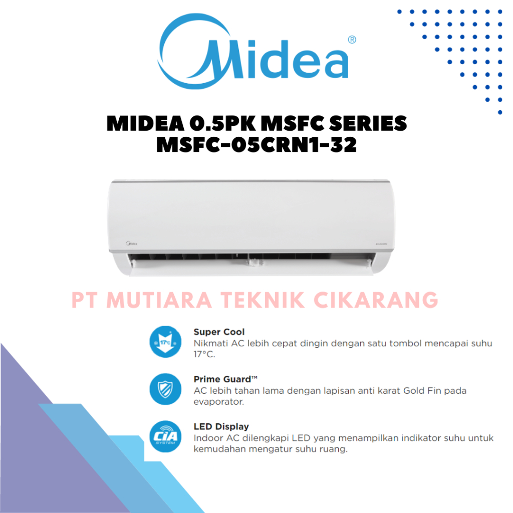 AC MIDEA 0.5PK MSFC SERIES R32 STANDARD