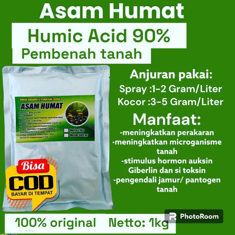 Asam humat 90% / humic acid mudah larut isi 1kg