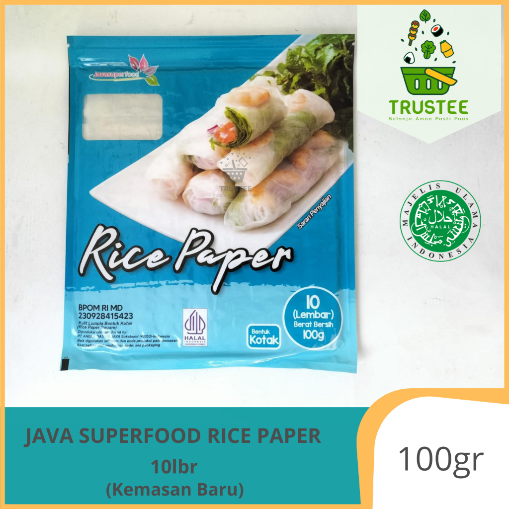 

Java Super Food Rice Paper / Kulit Lumpia Kotak 10 Lembar 100gr