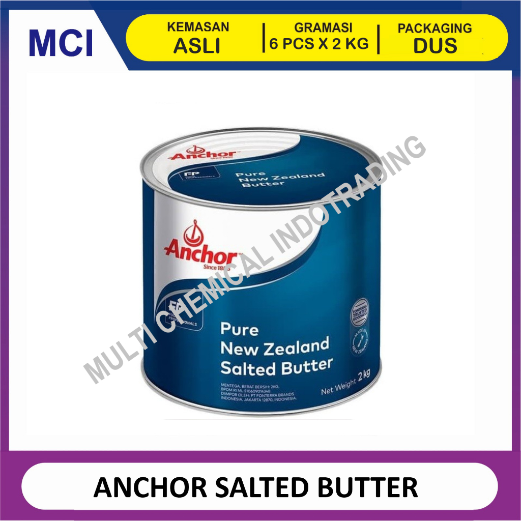 

BUTTER ANCHOR 2 KG SALTED BUTTER ANCHOR / ANCHOR MENTEGA - 1 DUS 6 PCS