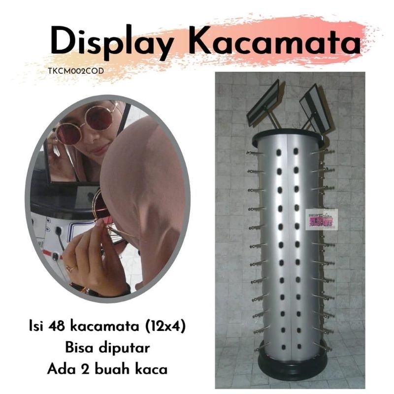 Rak Putar Display Kacamata Tempat Pajangan Toko Kacamata Optik Pria Wanita Anak