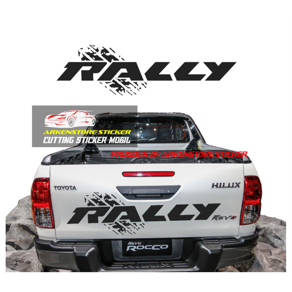 sticker stiker bak mobil rally hilux revo cutting sticker toyota rally hilux