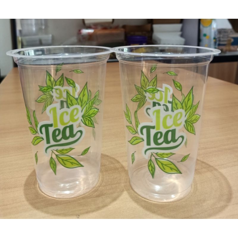 

Gooku 28 Store Gelas Plastik Sablon Ice Tea/ A Cup Of Tea / Cup Es Teh Merk Starindo 16 Oz,22Oz Isi
